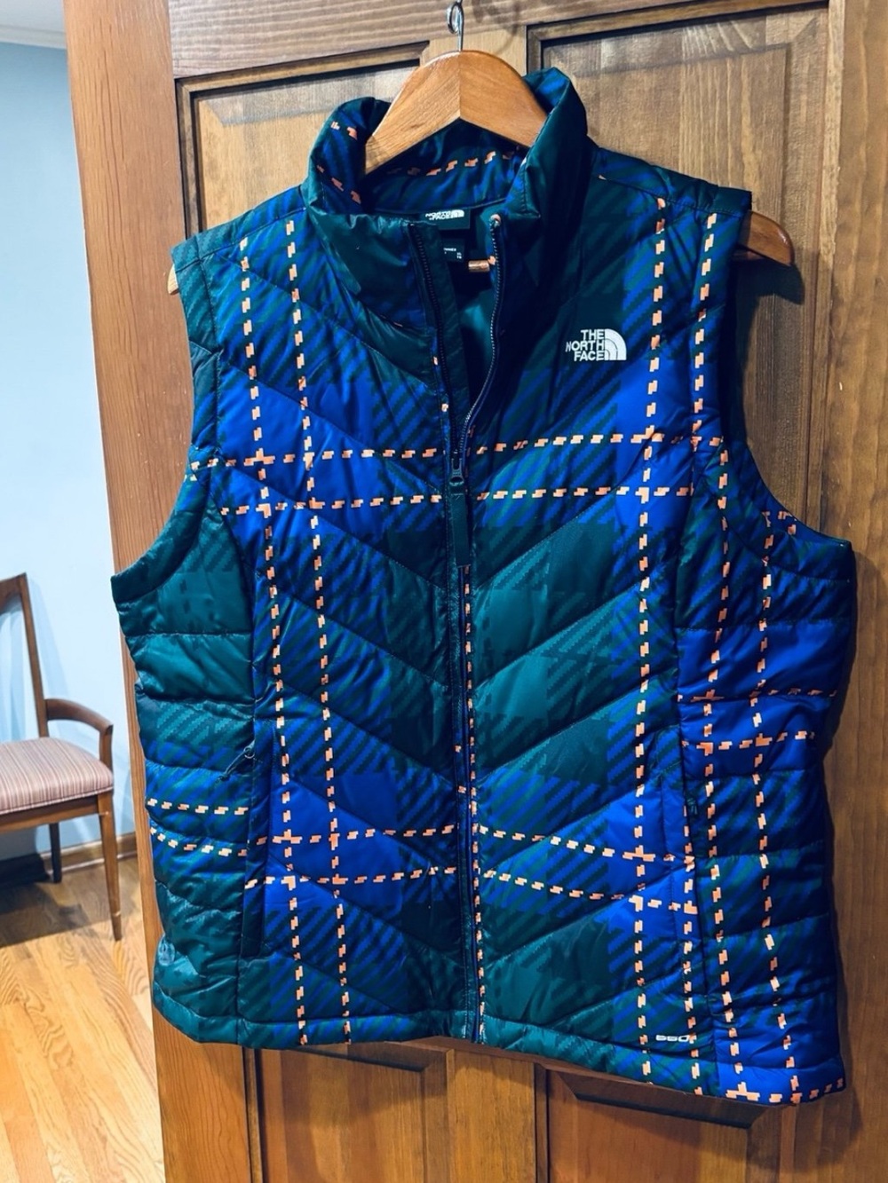 The North Face 550 ROX LUXE Plaid Puffer Vest